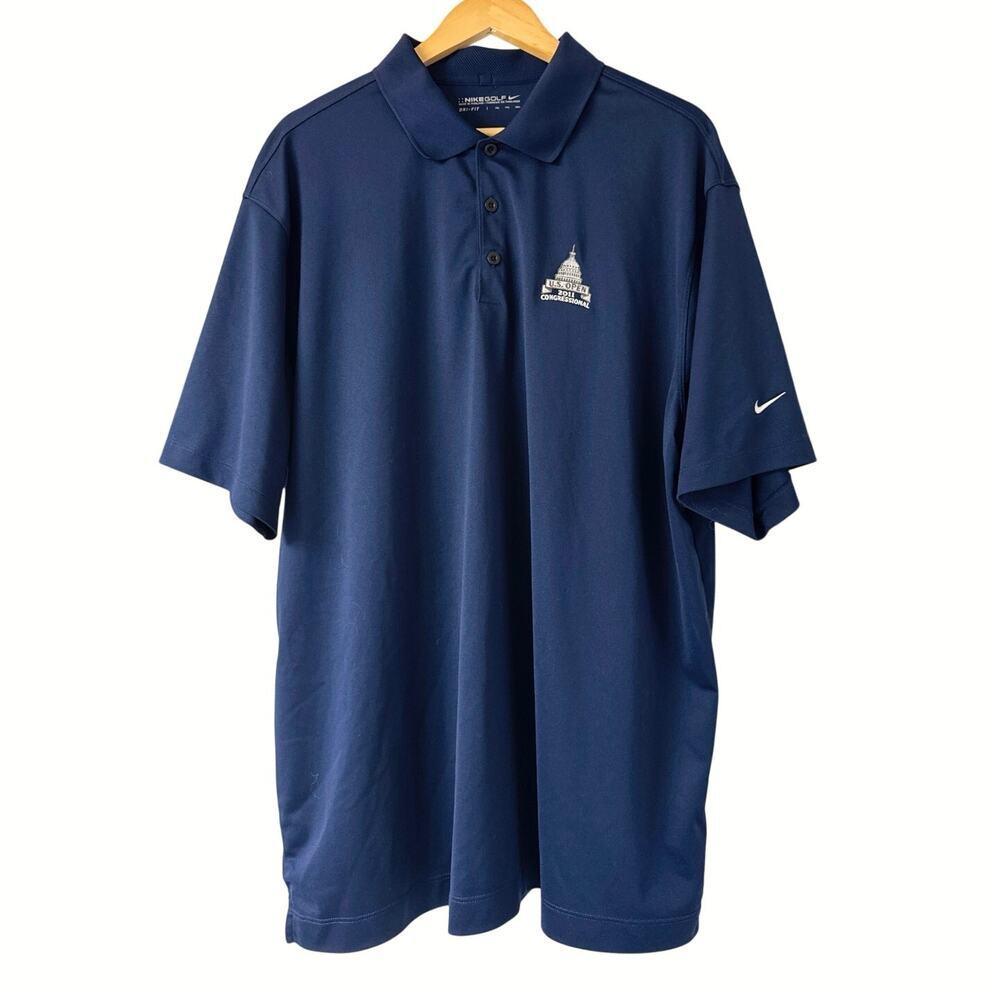 Congressional US Open Nike Golf Polo Shirt 2011 Men’s Size XXL Navy Blue *EUC